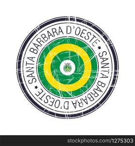 City of Santa Barbara d&rsquo;Oeste, Brazil postal rubber stamp, vector object over white background