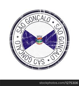 City of Sao Goncalo, Brazil postal rubber stamp, vector object over white background