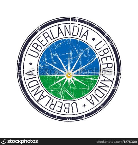 City of Uberlandia, Brazil postal rubber stamp, vector object over white background