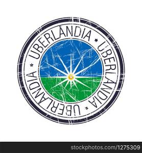 City of Uberlandia, Brazil postal rubber stamp, vector object over white background