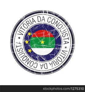 City of Vitoria da Conquista, Brazil postal rubber stamp, vector object over white background