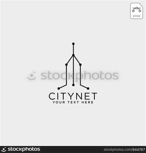 city or town network connection logo template vector illustration icon element isolated - vector. city or town network connection logo template vector illustration