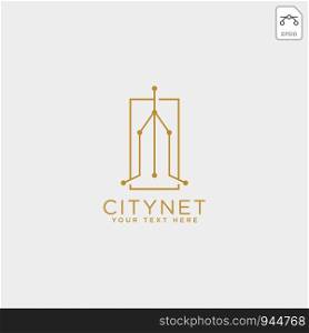 city or town network connection logo template vector illustration icon element isolated - vector. city or town network connection logo template vector illustration