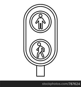 City pedestrian traffic lights icon. Outline city pedestrian traffic lights vector icon for web design isolated on white background. City pedestrian traffic lights icon, outline style