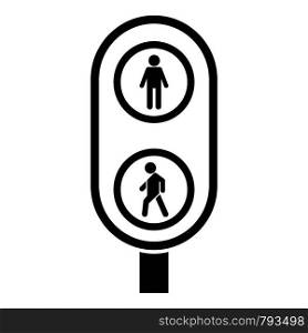 City pedestrian traffic lights icon. Simple illustration of city pedestrian traffic lights vector icon for web design isolated on white background. City pedestrian traffic lights icon, simple style