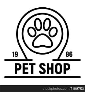 City pet store logo. Outline city pet store vector logo for web design isolated on white background. City pet store logo, outline style