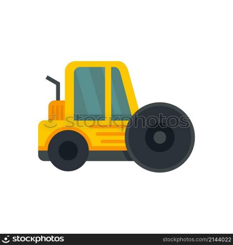 City road roller icon. Flat illustration of city road roller vector icon isolated on white background. City road roller icon flat isolated vector