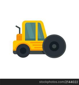 City road roller icon. Flat illustration of city road roller vector icon isolated on white background. City road roller icon flat isolated vector