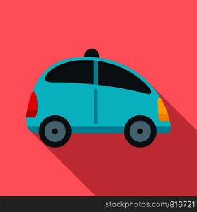 City self driving car icon. Flat illustration of city self driving car vector icon for web design. City self driving car icon, flat style