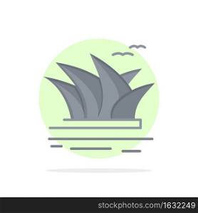 City sets, Culture, Harbor, Opera House, Sydney Abstract Circle Background Flat color Icon