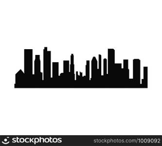 city silhouette in flat style on white background. city silhouette in flat on white background