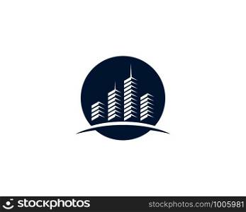 city silhouette logo vector template