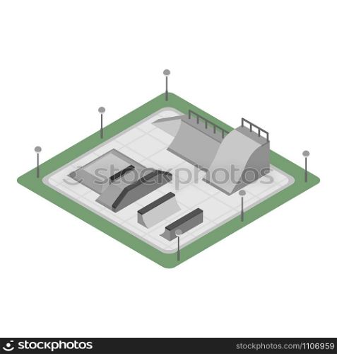 City skate park icon. Isometric of city skate park vector icon for web design isolated on white background. City skate park icon, isometric style