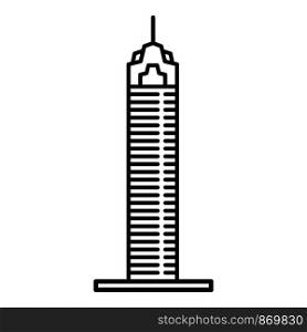 City sky tower icon. Outline city sky tower vector icon for web design isolated on white background. City sky tower icon, outline style