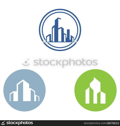 city ??skyline, city silhouette, modern city, and city center. With logo design concept, icon and symbol