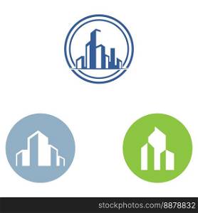 city ??skyline, city silhouette, modern city, and city center. With logo design concept, icon and symbol