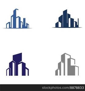 city ??skyline, city silhouette, modern city, and city center. With logo design concept, icon and symbol