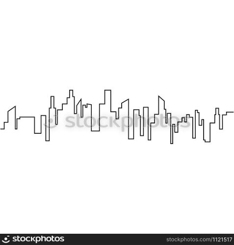 city skyline line art vector illustration