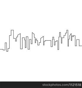 city skyline line art vector illustration