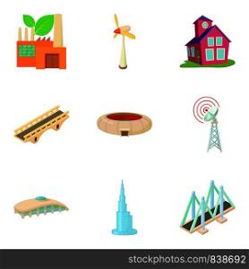 City traffic icons set. Cartoon set of 9 city traffic vector icons for web isolated on white background. City traffic icons set, cartoon style