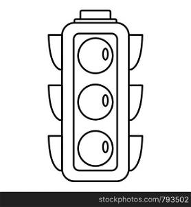 City traffic lights icon. Outline city traffic lights vector icon for web design isolated on white background. City traffic lights icon, outline style