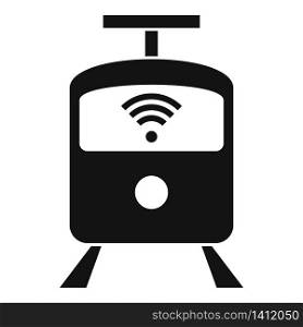 City train wifi icon. Simple illustration of city train wifi vector icon for web design isolated on white background. City train wifi icon, simple style