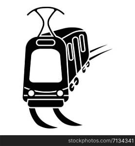 City tram car icon. Simple illustration of city tram car vector icon for web design isolated on white background. City tram car icon, simple style