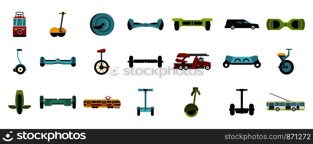 City transport icon set. Flat set of city transport vector icons for web design isolated on white background. City transport icon set, flat style