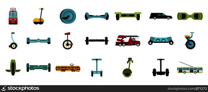City transport icon set. Flat set of city transport vector icons for web design isolated on white background. City transport icon set, flat style
