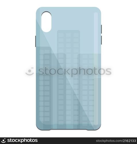 City view smartphone case icon cartoon vector. Phone cover. Cell back. City view smartphone case icon cartoon vector. Phone cover