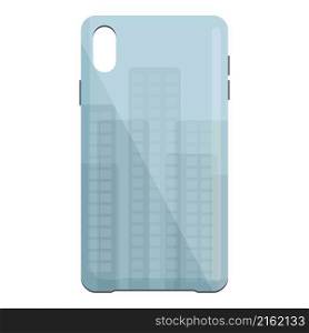 City view smartphone case icon cartoon vector. Phone cover. Cell back. City view smartphone case icon cartoon vector. Phone cover