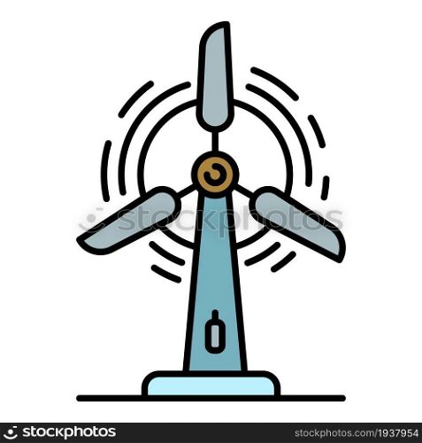 City wind turbine icon. Outline city wind turbine vector icon color flat isolated. City wind turbine icon color outline vector