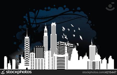 city with grunge vector illustration