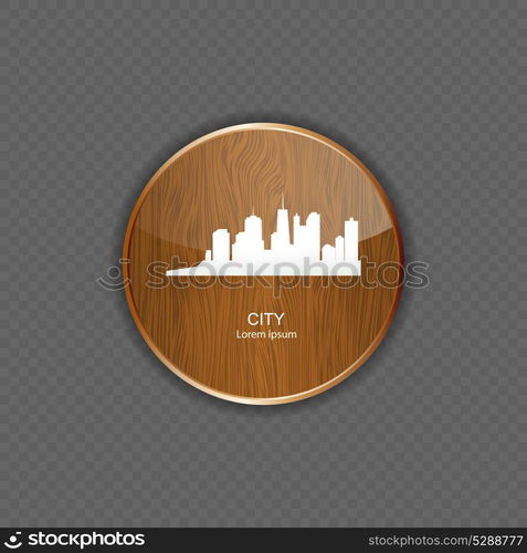 City wood application icons vector illustration