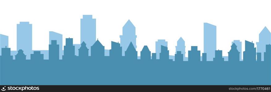 cityscape background. Skyline silhouettes. Modern architecture. Horizontal banner with megapolis panorama. Modern City Skyline. Vector illustration in flat style. cityscape background. Skyline silhouettes.
