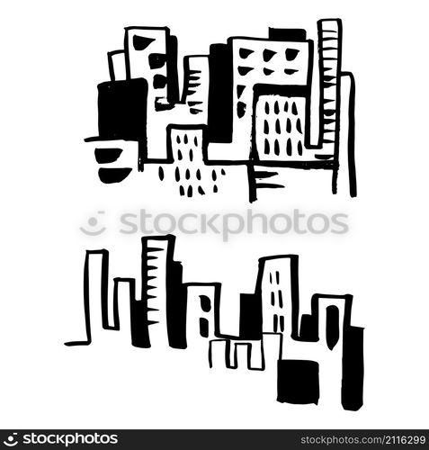 Cityscape hand drawn background, urban art