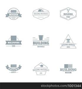 Civil engineering logo set. Simple set of 9 civil engineering vector logo for web isolated on white background. Civil engineering logo set, simple style