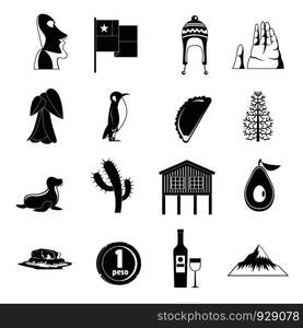 Cjile travel icons set. Simple illustration of 16 Cjile travel vector icons for web. Cjile travel icons set, simple style