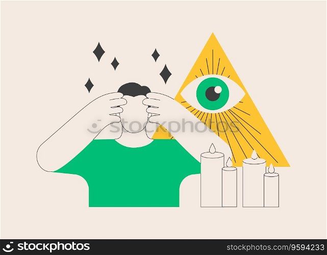 Clairvoyance ability abstract concept vector illustration. Clairvoyant psychic services, spiritual angelic, psychic help, alternative practice, supernatural extrasensory ability abstract metaphor.. Clairvoyance ability abstract concept vector illustration.