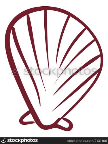 Clam shell icon. Hand drawn marine symbol isolated on white background. Clam shell icon. Hand drawn marine symbol