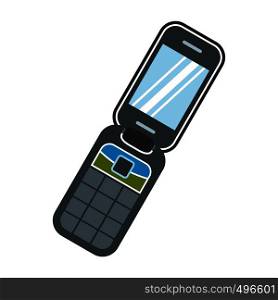 Clamshell handphone flat icon isolated on white background. Clamshell handphone flat icon