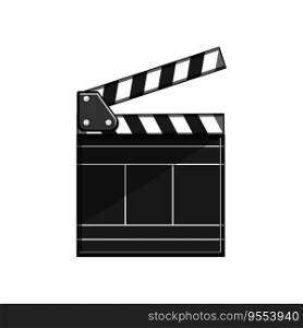 clap clapperboard cartoon. clapperboard action, director slate, camera media clap clapperboard sign. isolated symbol vector illustration. clap clapperboard cartoon vector illustration