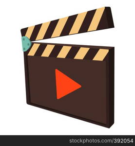 Clapboard icon. Cartoon illustration of clapboard vector icon for web. Clapboard icon, cartoon style