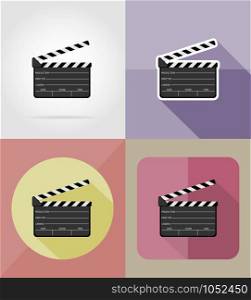 clapper board flat icons vector illustration isolated on background