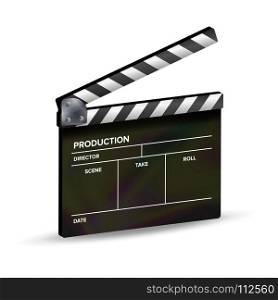 Clapper Board Vector. Template Clapboard. Movie Equipment.. Clapper Board Vector. Set Of Movie Clapper Board. Template Symbol For Film And Video.
