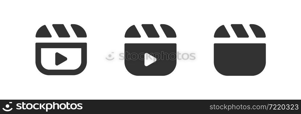 Clapper icon. Movie clap symbol. Cinema logo. Video clip sign in vector flat style.