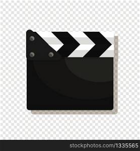Clapperboard closed flat vector isolated movie, cinematography concept.