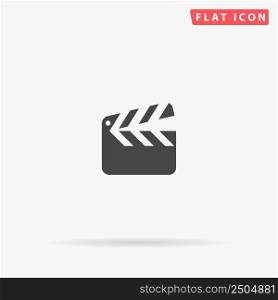 Clapperboard flat vector icon. Hand drawn style design illustrations.. Clapperboard flat vector icon
