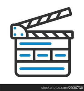 Clapperboard Icon. Bold outline design with editable stroke width. Vector Illustration.