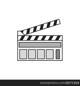 Clapperboard in flat style. Vector illustration. stock image. EPS 10.. Clapperboard in flat style. Vector illustration. stock image. 